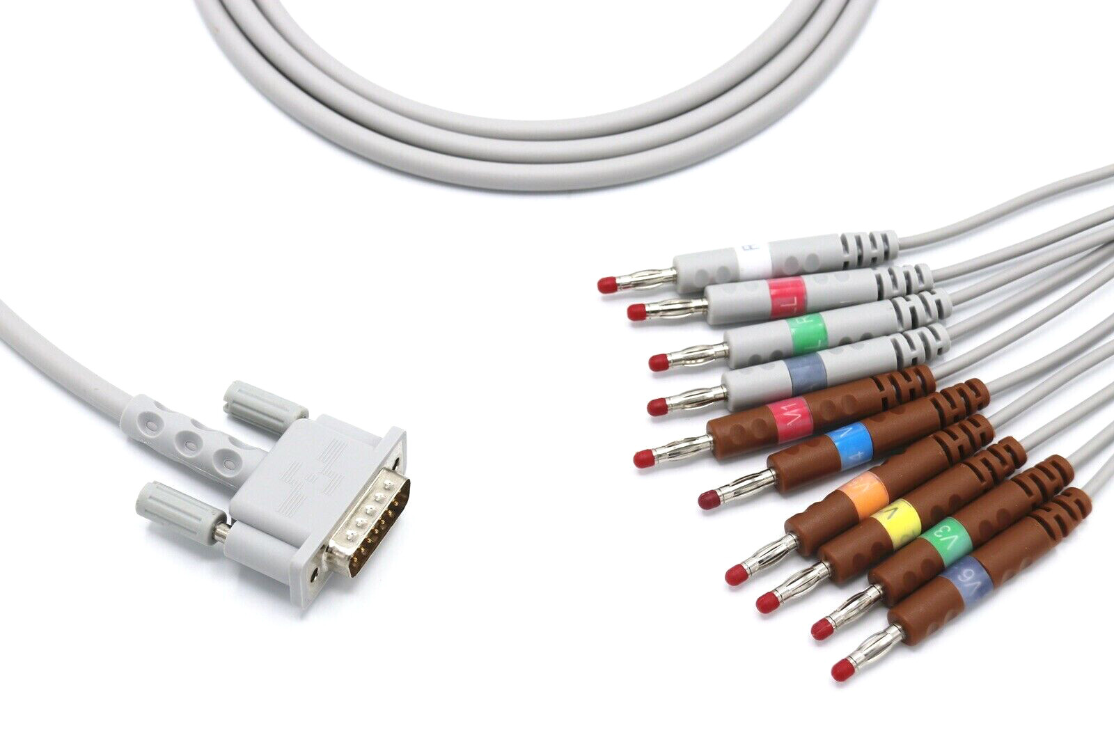 Bionet CardioTech 15 pin 10 Leads Banana EKG Cable Compatible