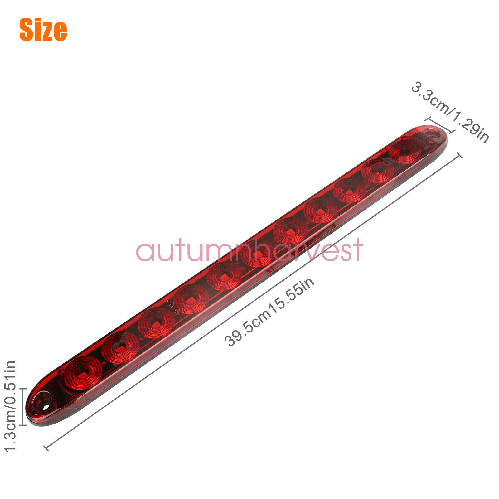2PCS 15inch 11 LED Red Trailer Light Bar Waterproof Turn Signal Light Tail