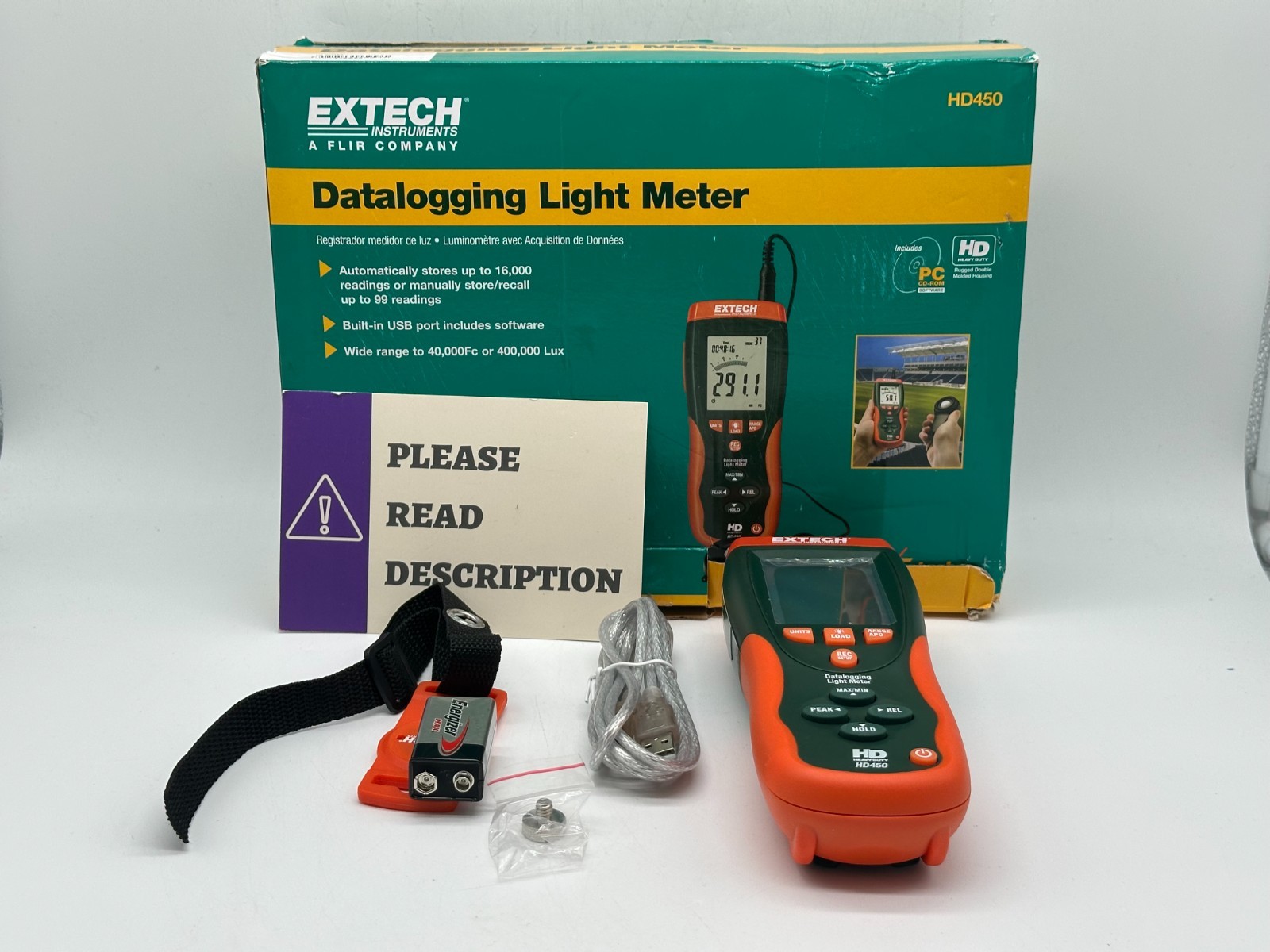 Extech HD450 Light Meter - Orange
