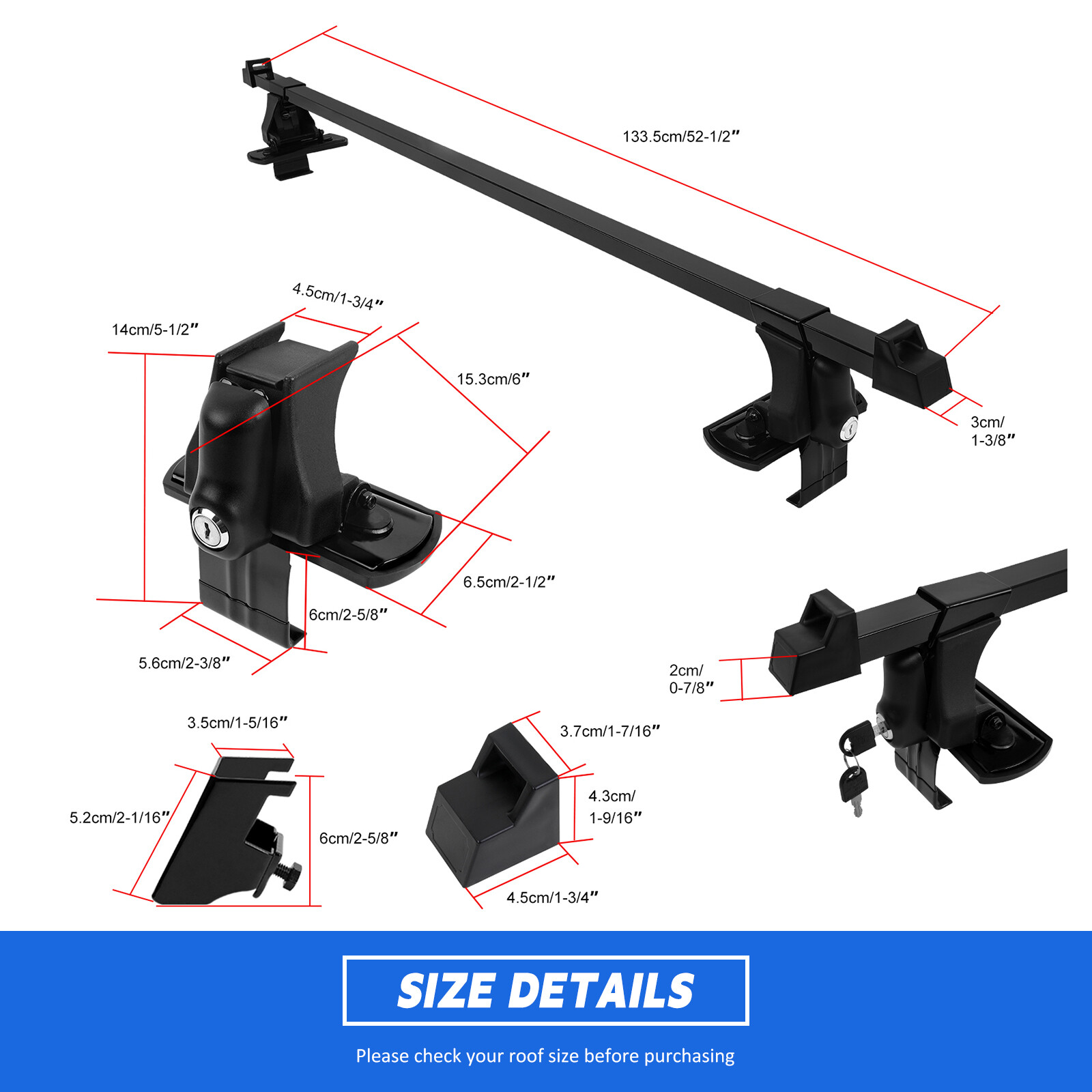 Scion xB 54" Roof Rack Cross Bar Luggage Carrier with Fairing