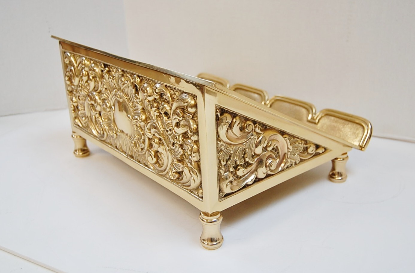 BRASS CHURCH MISSAL / BIBLE / BOOK STAND, SACRAMENTARY # 342