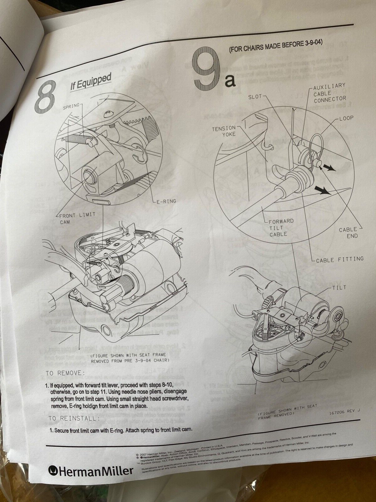Herman Miller Aeron Chair Tilt Control Kit - New OEM (Genuine HM Parts)