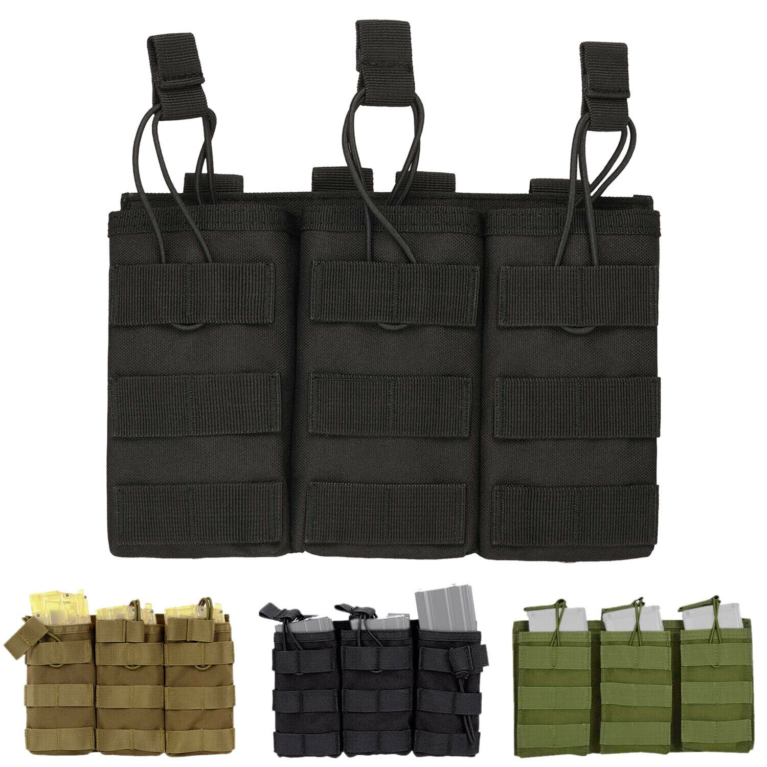 Tactical Molle Pouch Triple Magazine Pouch Double-Layer Mag Pouches Universal
