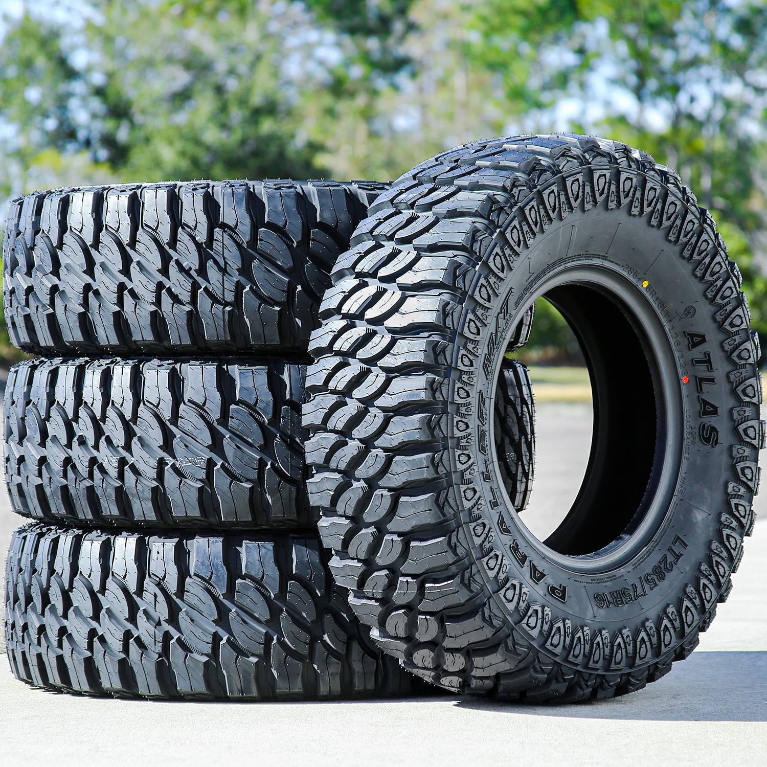 4 Tires Atlas Paraller M/T LT 285/75R16 Load E 10 Ply MT Mud
