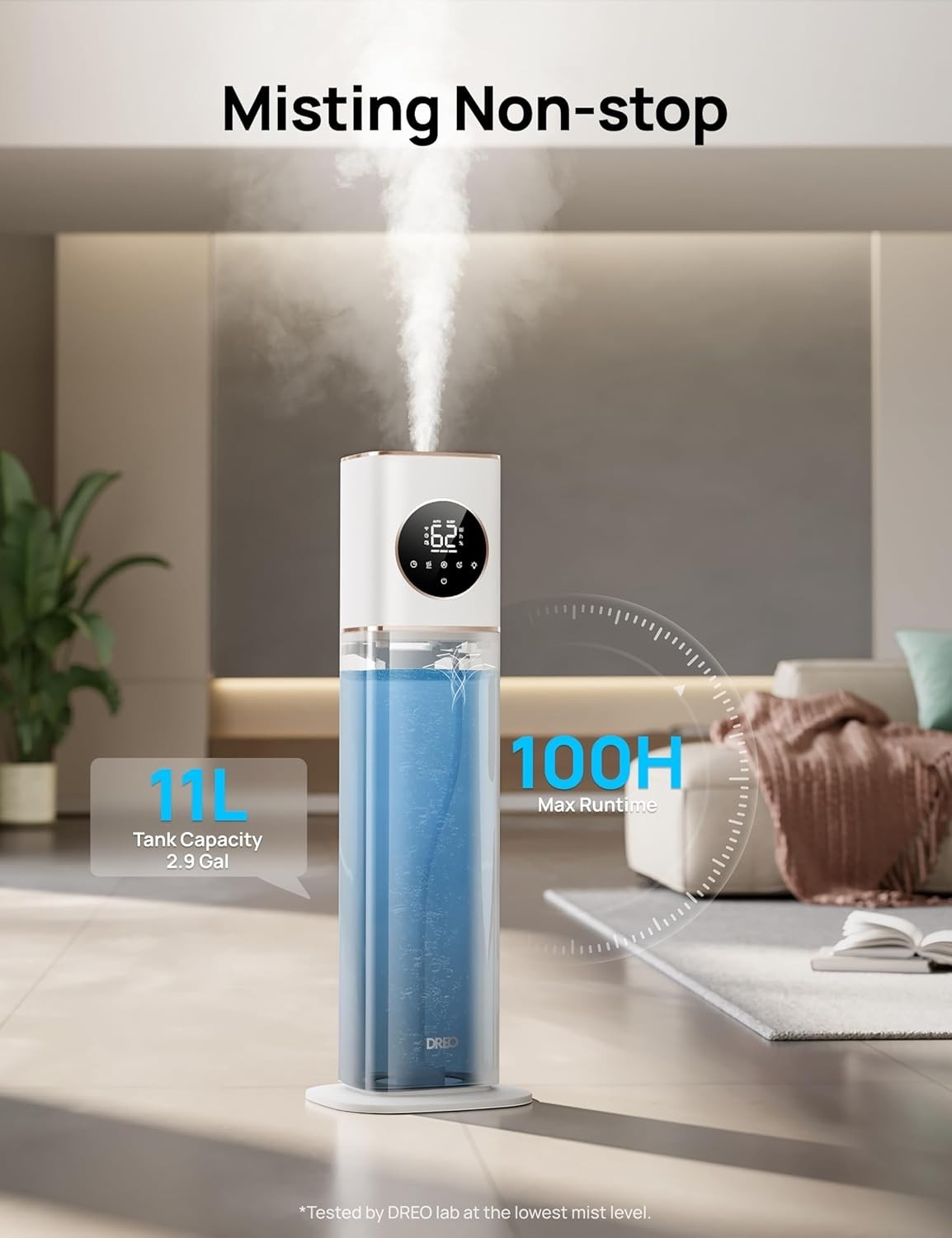 DREO HM735S 11L Smart Humidifier Large Room 700 ft², 100H Cool Mist Air Humidifi