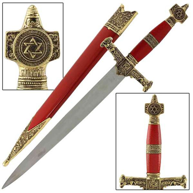 KING SOLOMON MEDIEVAL TEMPLAR CRUSADER REPLICA DAGGER - Historical Collection