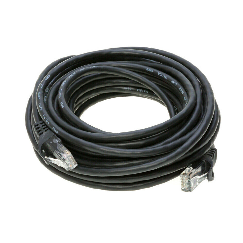 CAT6 Black Patch Cord Network Ethernet Cable LAN RJ45 UTP 25FT- 200FT Multi LOT