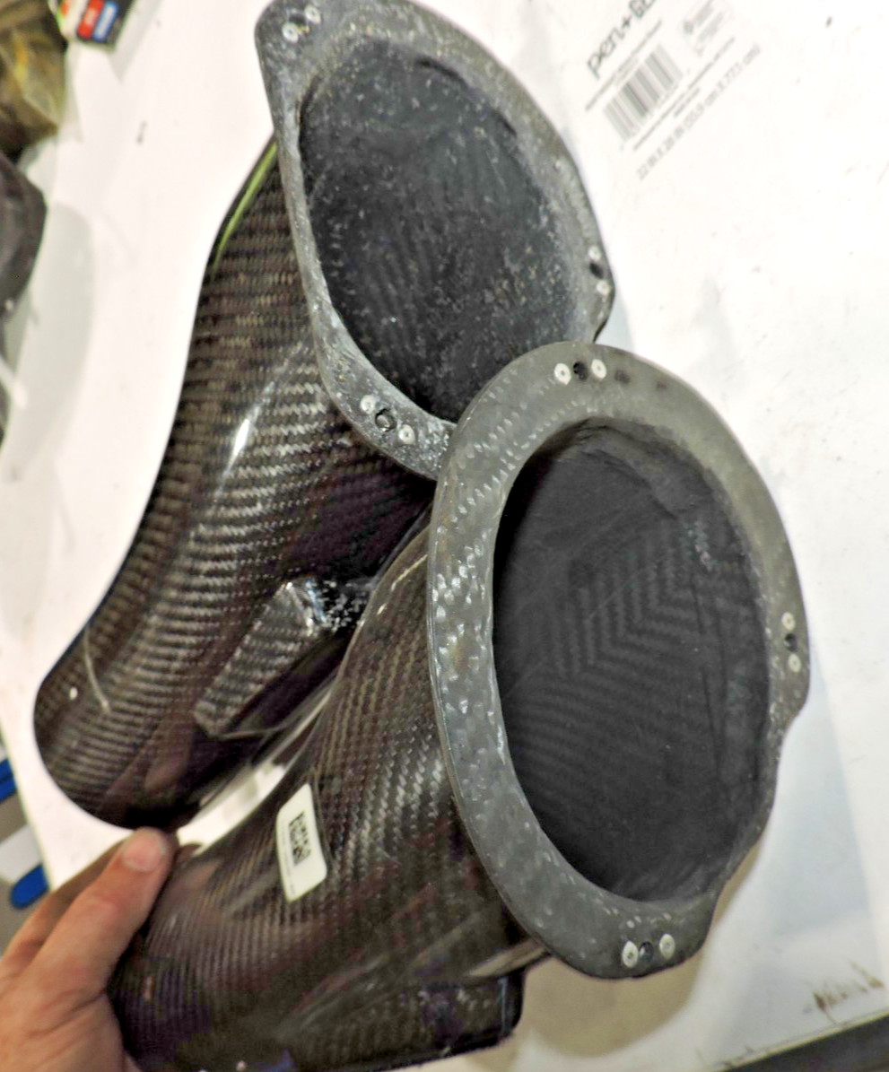 Hendricks Carbon Fiber 3 3/4" flange ducts L & R Late Model Nascar