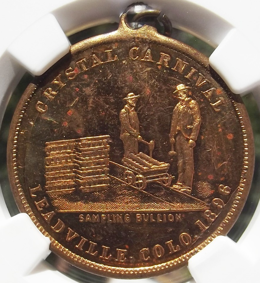 1896 Colorado Medal - Leadville Crystal Carnival - MS62 PL NGC - Token, Mining