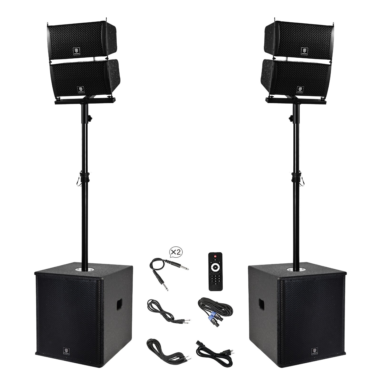 PRORECK CLUB 6000 Line Array PA Speaker System Bluetooth DJ Subwoofer 15'' 6000W