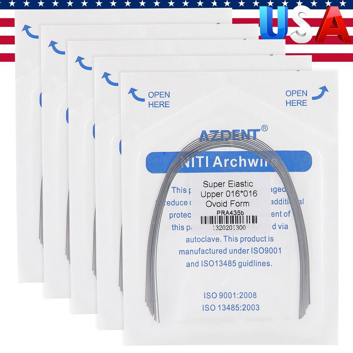 ortodoncia dental súper elástica niti arco cables Forma ovoide rectangular