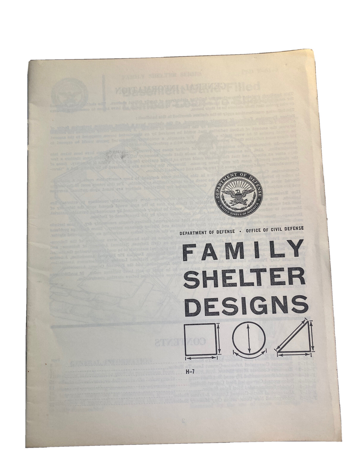 Vintage 1962 Civil Defense Cold War Era Family Fallout Shelter Designs Book
