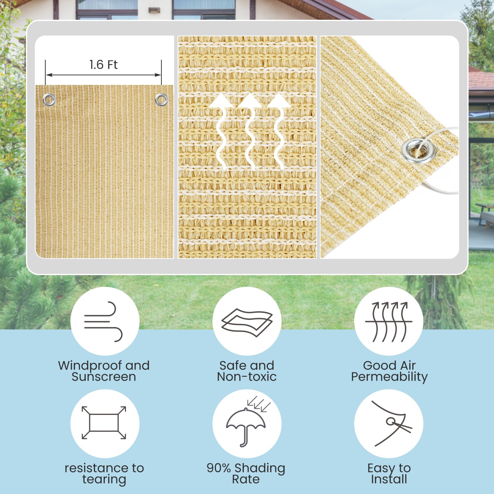 UV Resistant Shade Cloth Mesh Tarp for Plants Garden Greenhouse