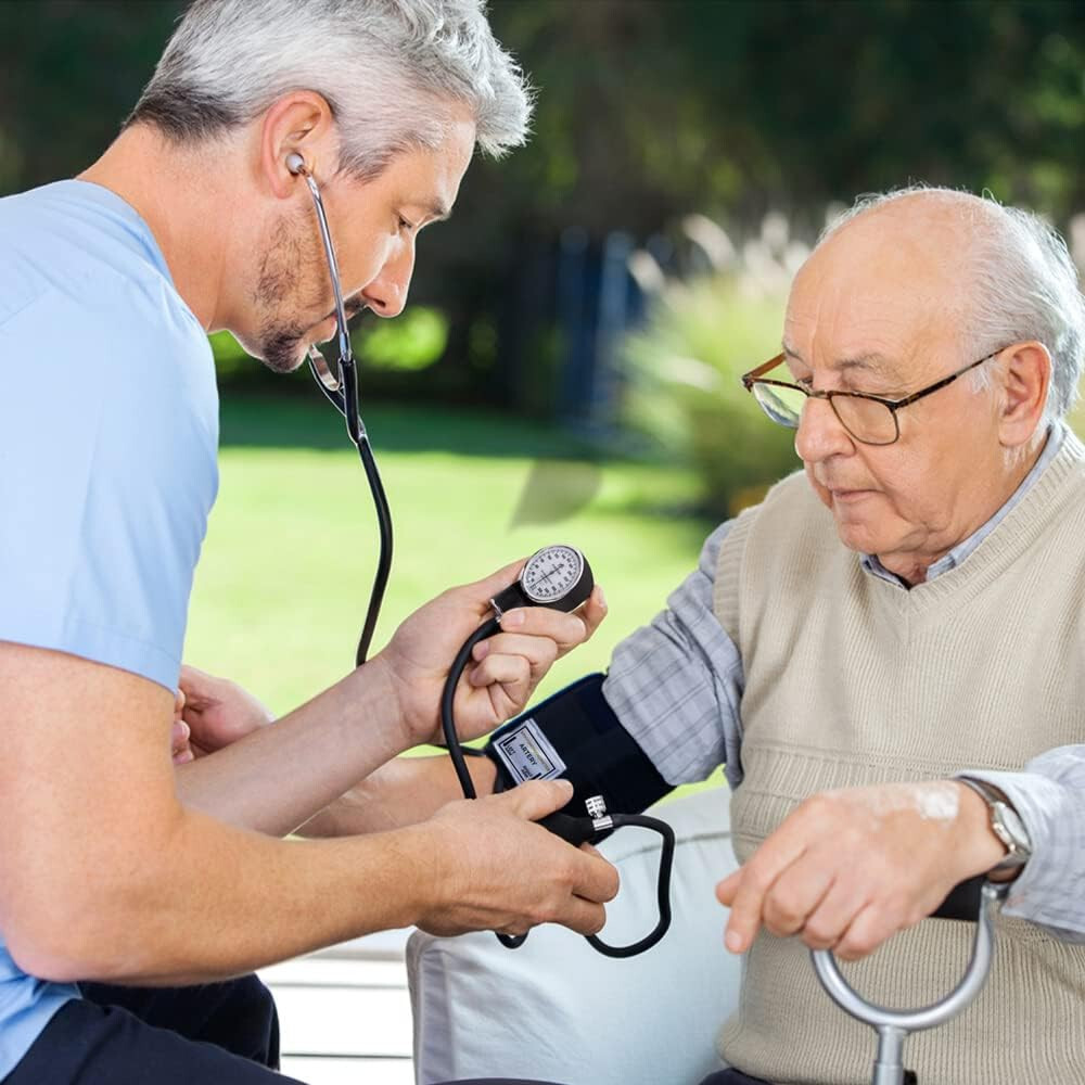 Dixie EMS Adult BP Cuff Dual Head Stethoscope and Blood Pressure Kit - Black