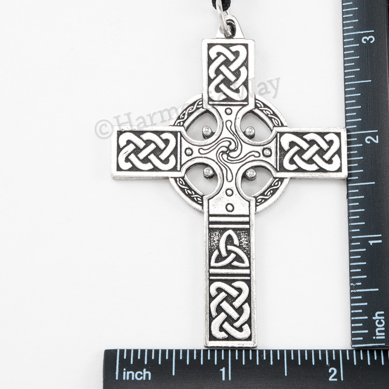 "Extra Large" CELTIC CROSS ~ Detailed Pendant Necklace Celtic Knot Work