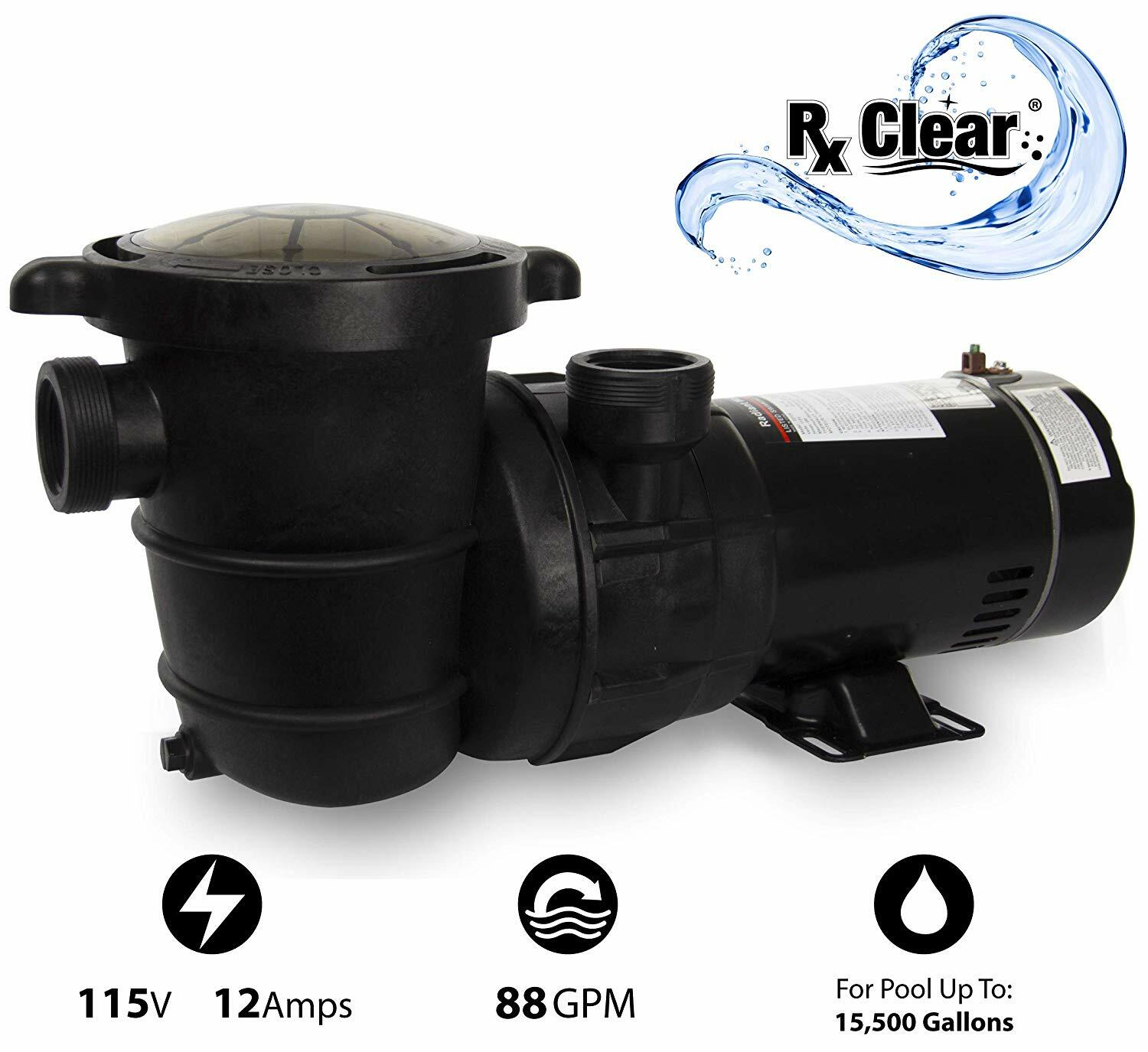 Rx Clear Radiant 19" Above Ground Swimming Pool Sand Filter System w/ 1 HP Pump
