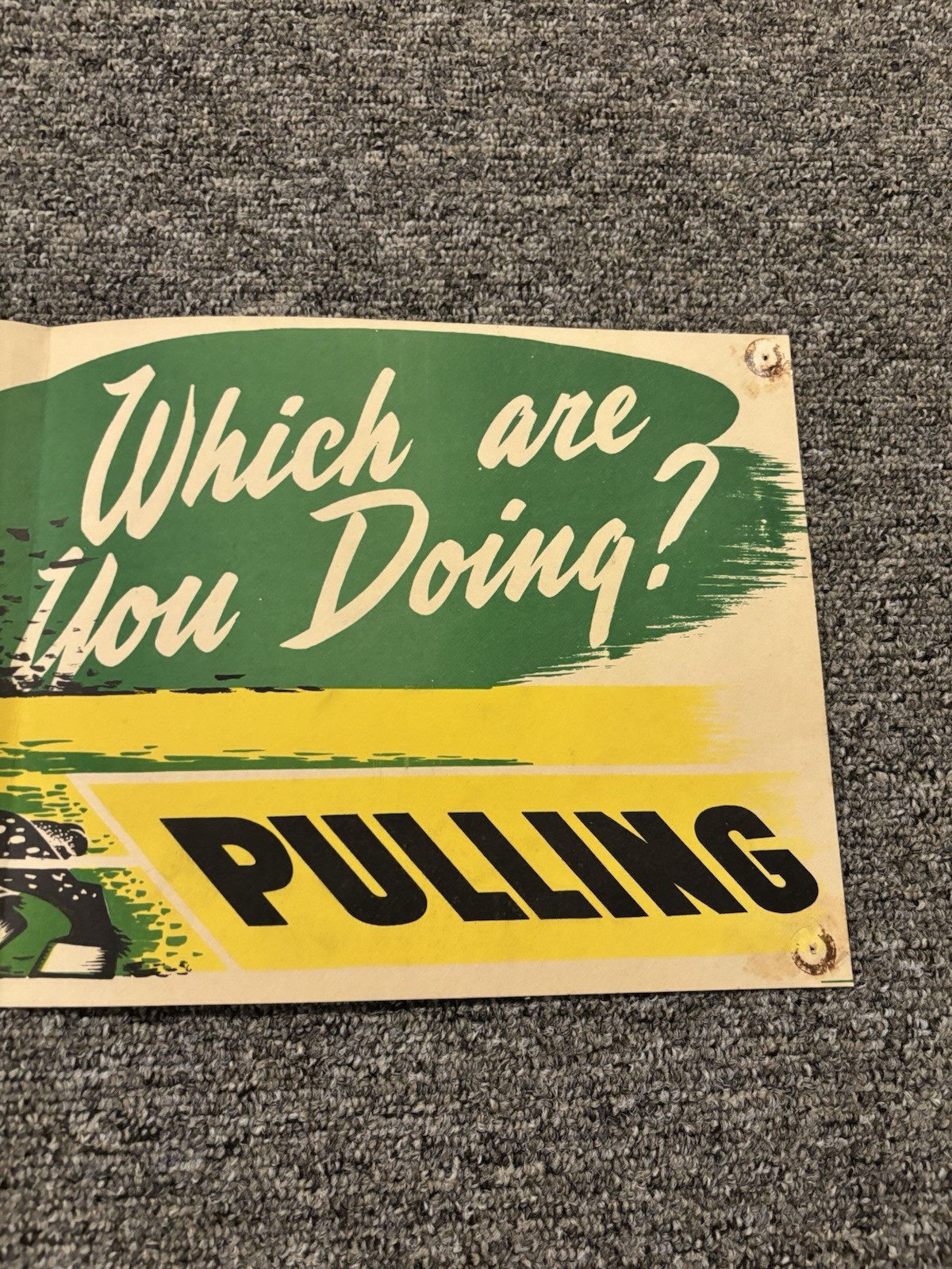 Original WWII Poster Which Are You Doing? Kicking Or Pulling Horse