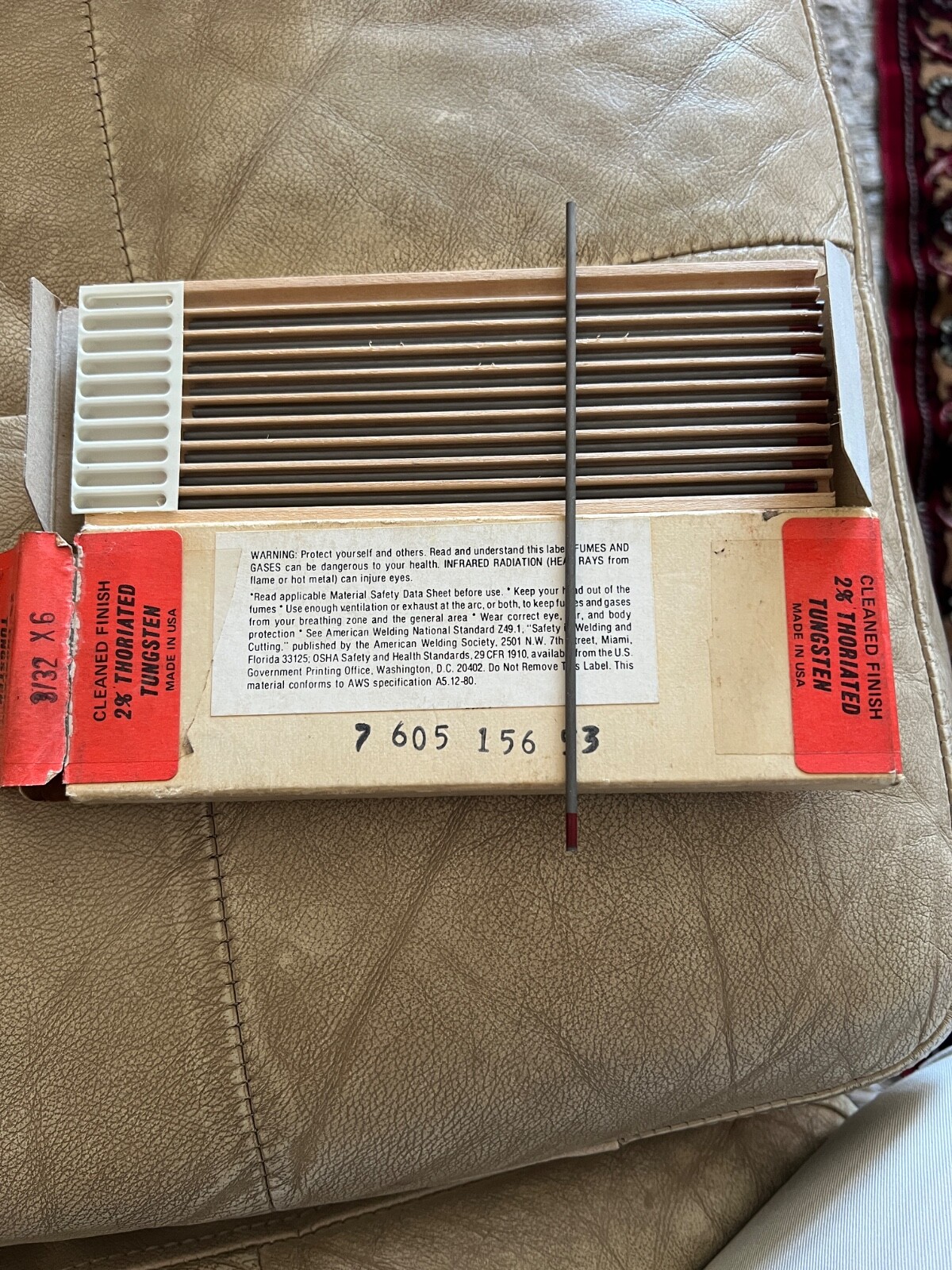 Tungsten electrodes, Sylvania 3/32 X 6 inch