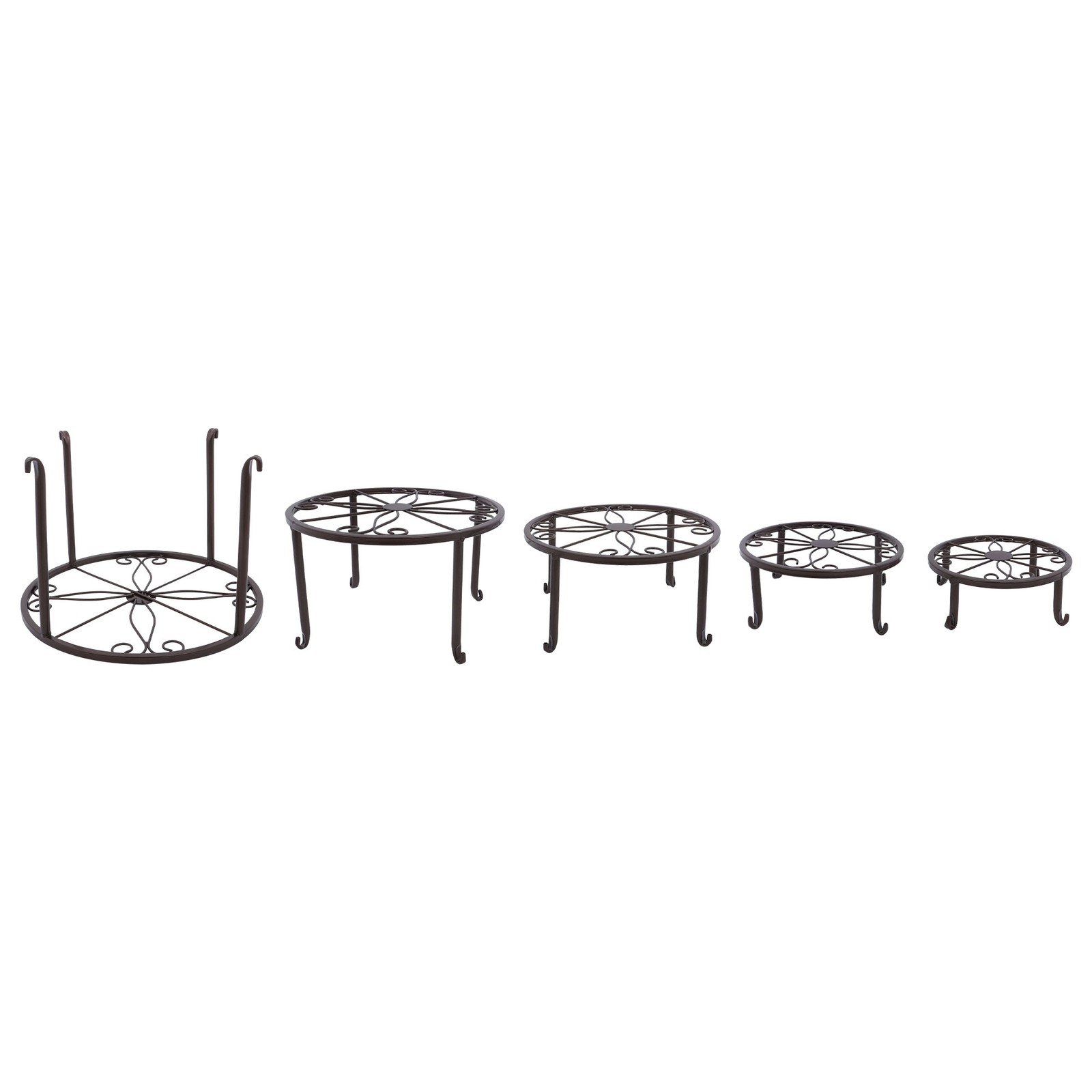 Metal Plant Stand Heavy Duty Flower Pot Stands For Outdoor Indoor Plants 5 Pack