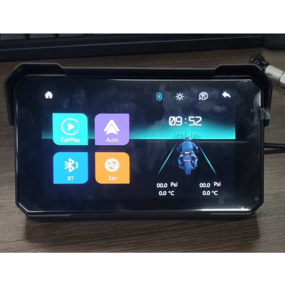 5" Wireless CarPlay Android Auto Portable Screen Waterproof Motorcycle Navigator