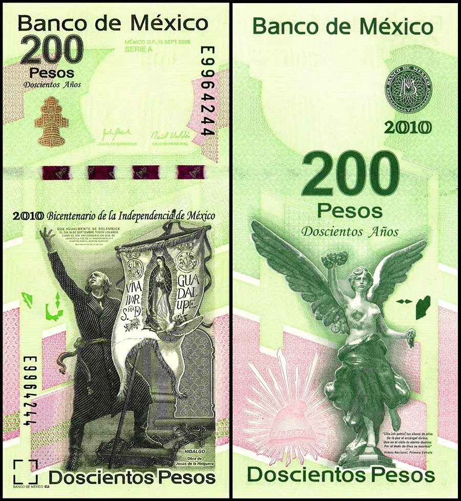 Mexico 200 Pesos, 2008, P-129e, UNC, Commemorative