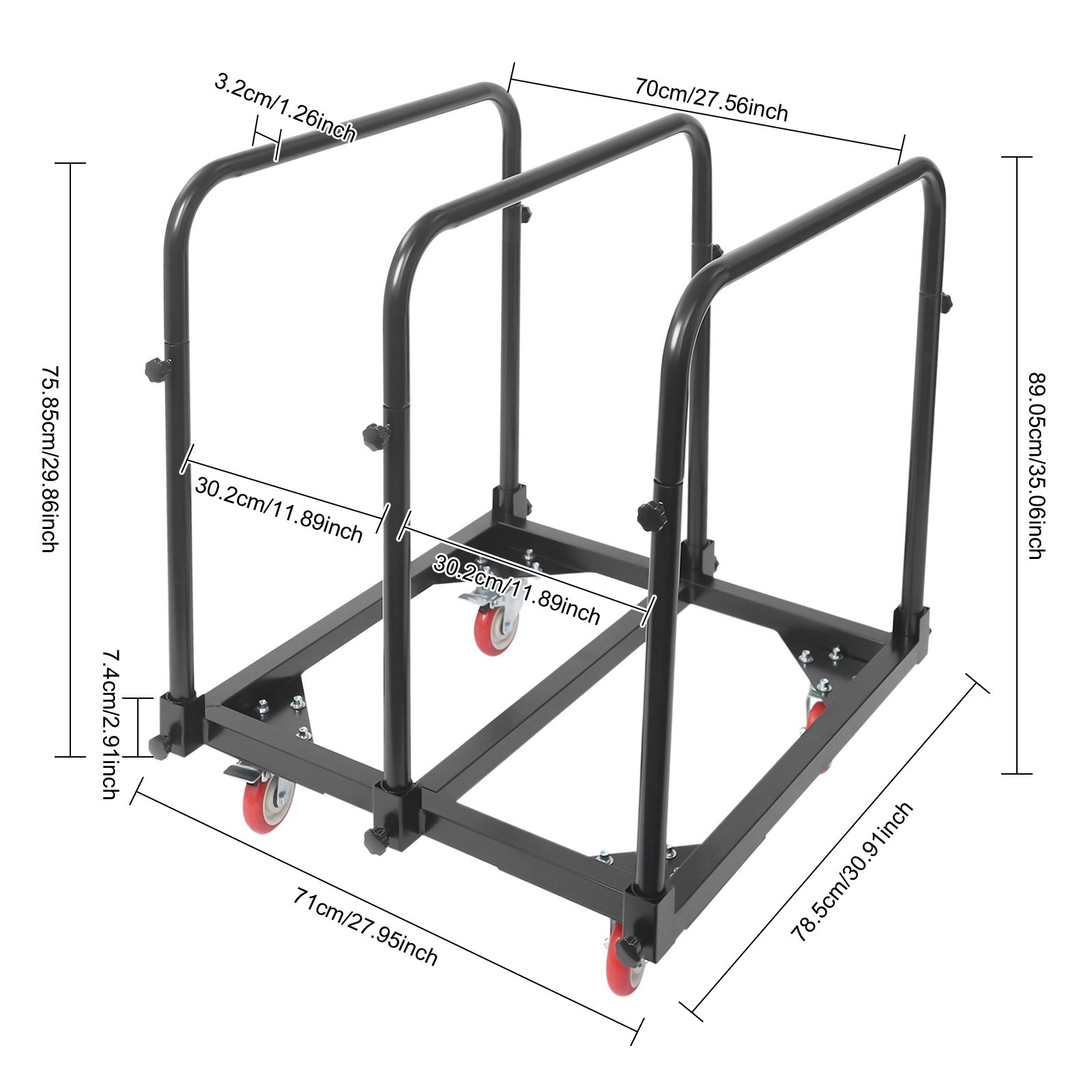 Panel Cart Heavy Duty Shipping Trolley 1400 lbs Loading Transporting Truck Tool