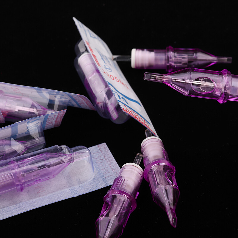 10-100Pcs Professional Purple Tattoo Cartridge Needle Shader Sterile RL RS RM M1