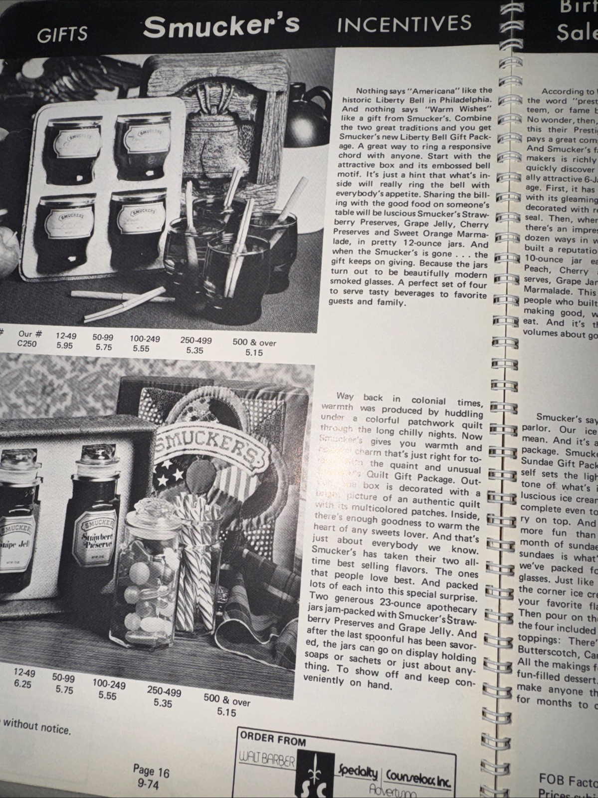 1974 Walt Barber Specialty Advertising Coca Cola Promotional Employee Gift