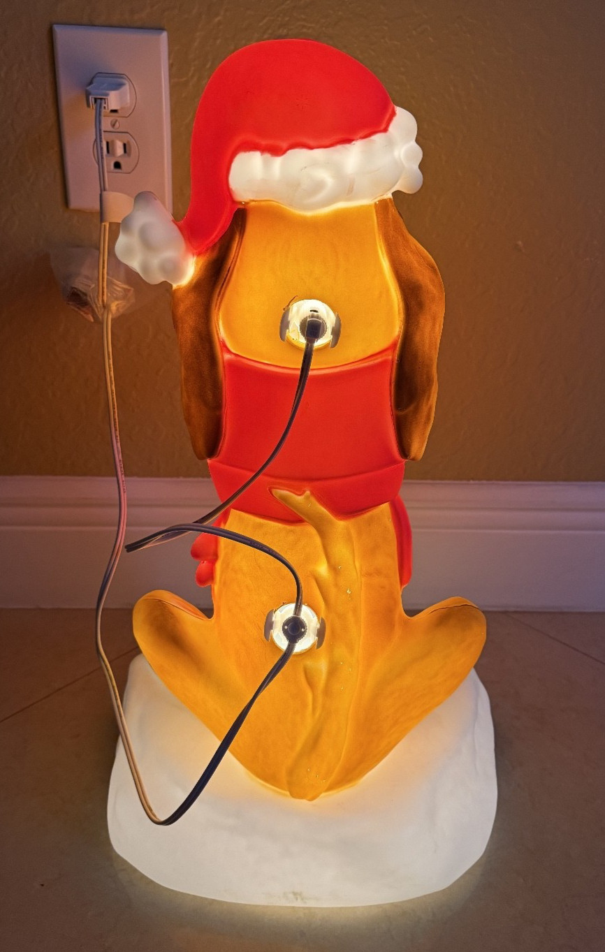 Dr. Seuss' The Grinch Max Santa Hat Christmas LED Blow Mold Holiday Yard Decor,