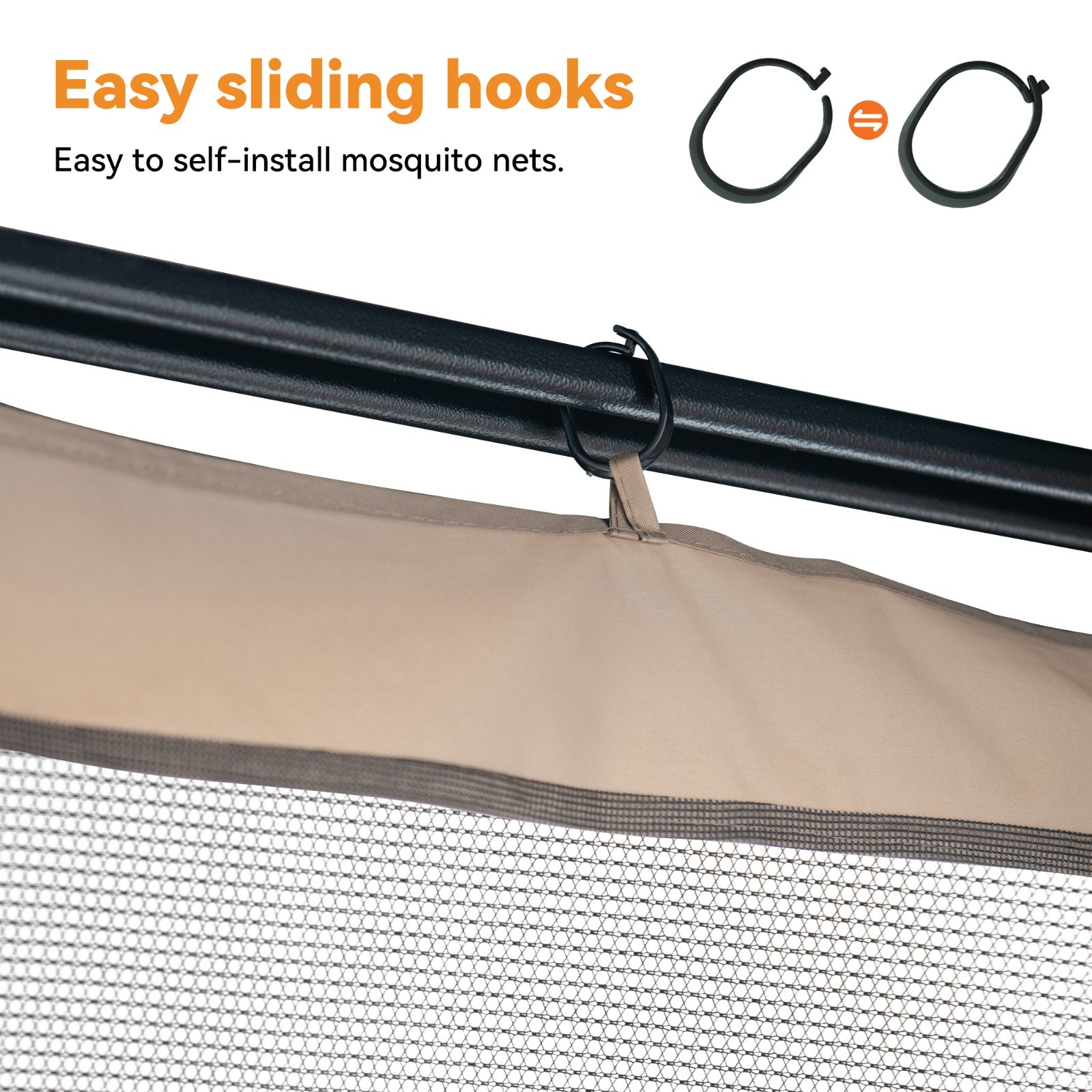 Universal Gazebo Mosquito Netting Replacement 4/6-Panel Sidewalls for Patio