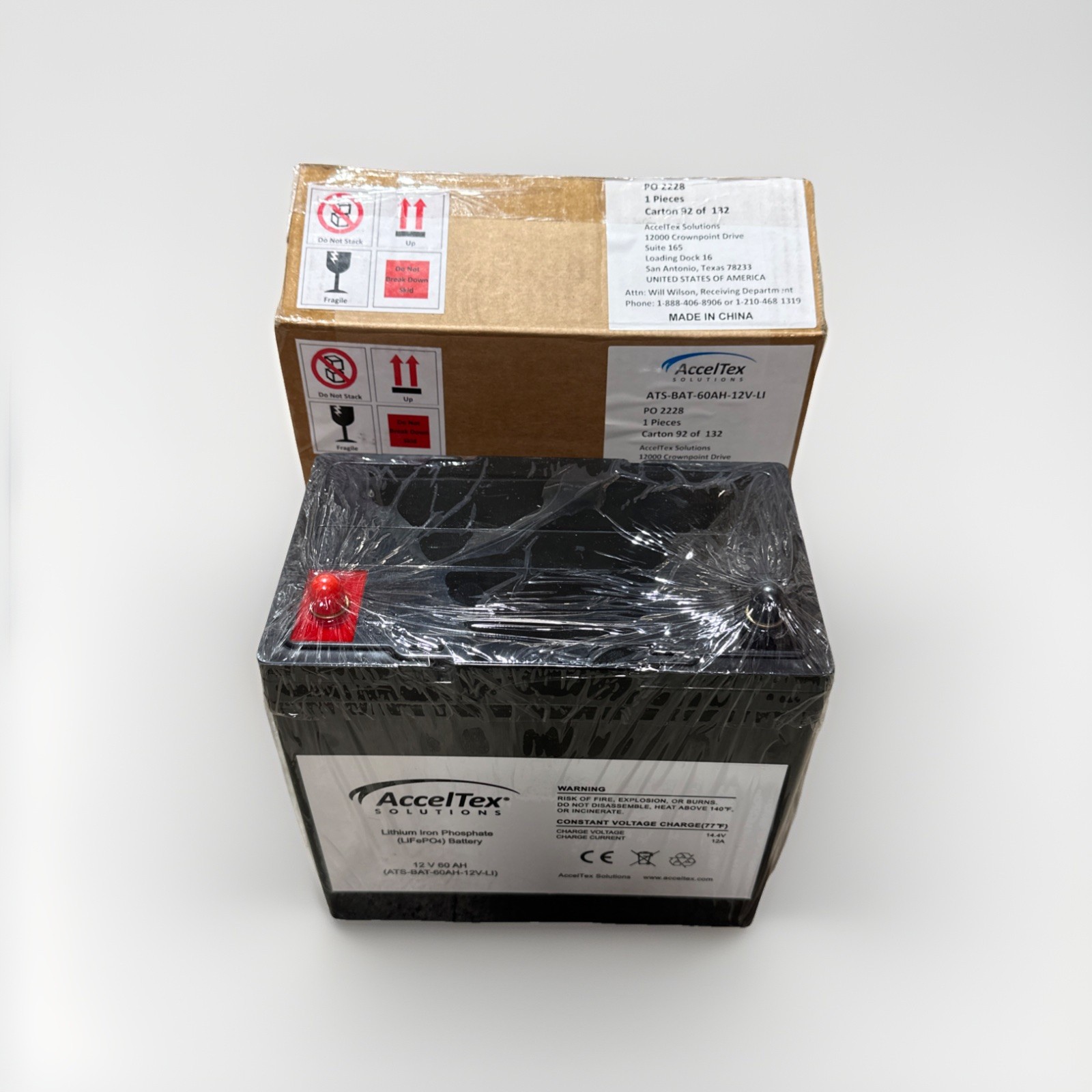 🔴AccelTex ATS-BAT-60AH-12V-LI 12V Solar RV Lithium Iron LiFePO4 Battery -NEW‼️B