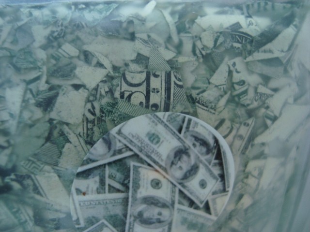 Vtg RARE RUFF Chunky Shredded Currency Money All $100 one-Hundred Dollar Notes B