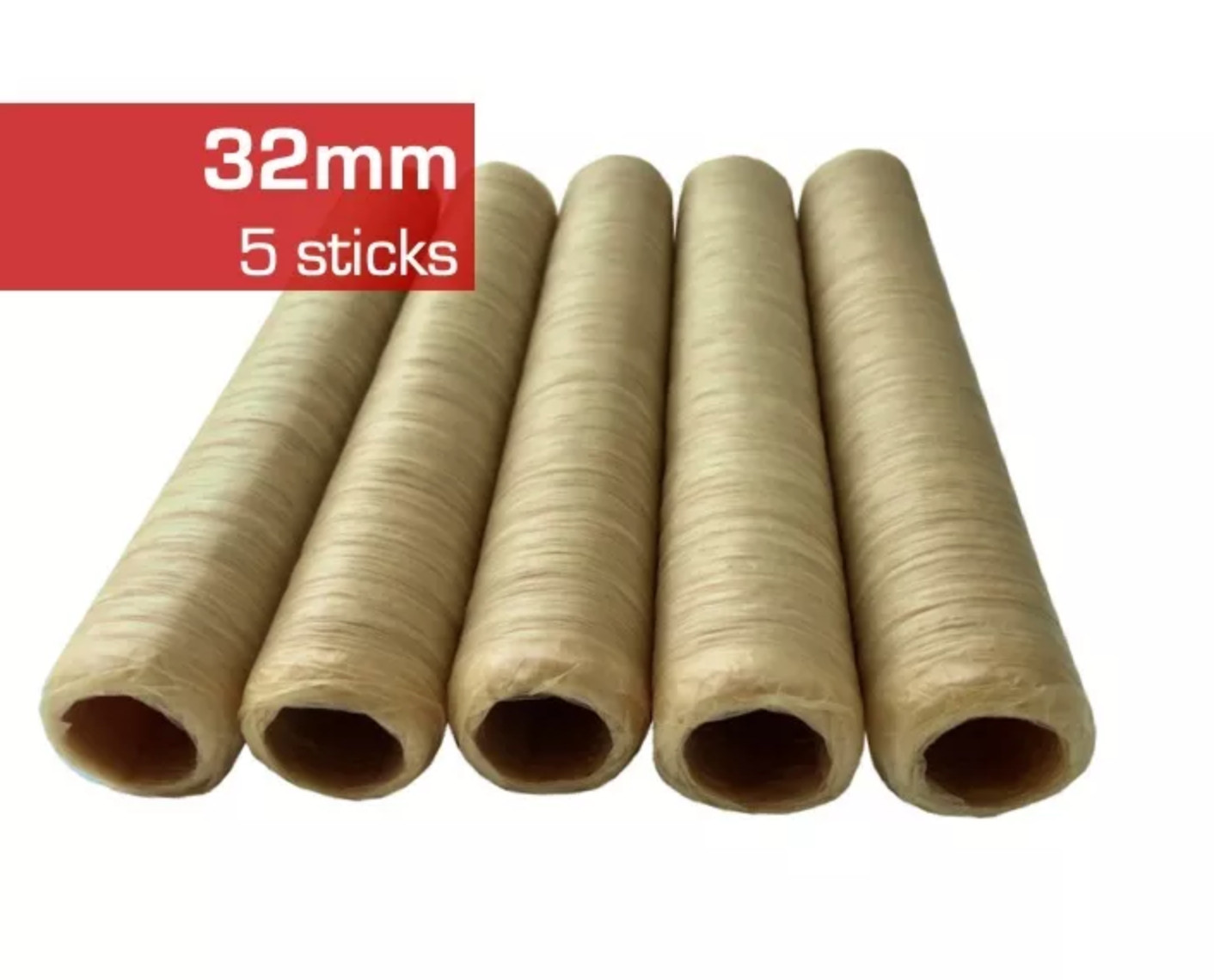 Collagen Casings Dry 32mm / 50ft Lenght for stuffing 99 Lb 450 sausages 5 sticks
