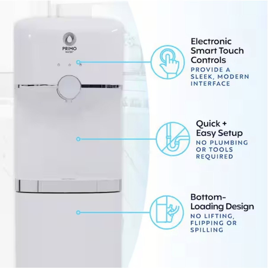 Brand New Primo Smart Touch Bottom Load Water Dispenser Hot Cold White 601324-C