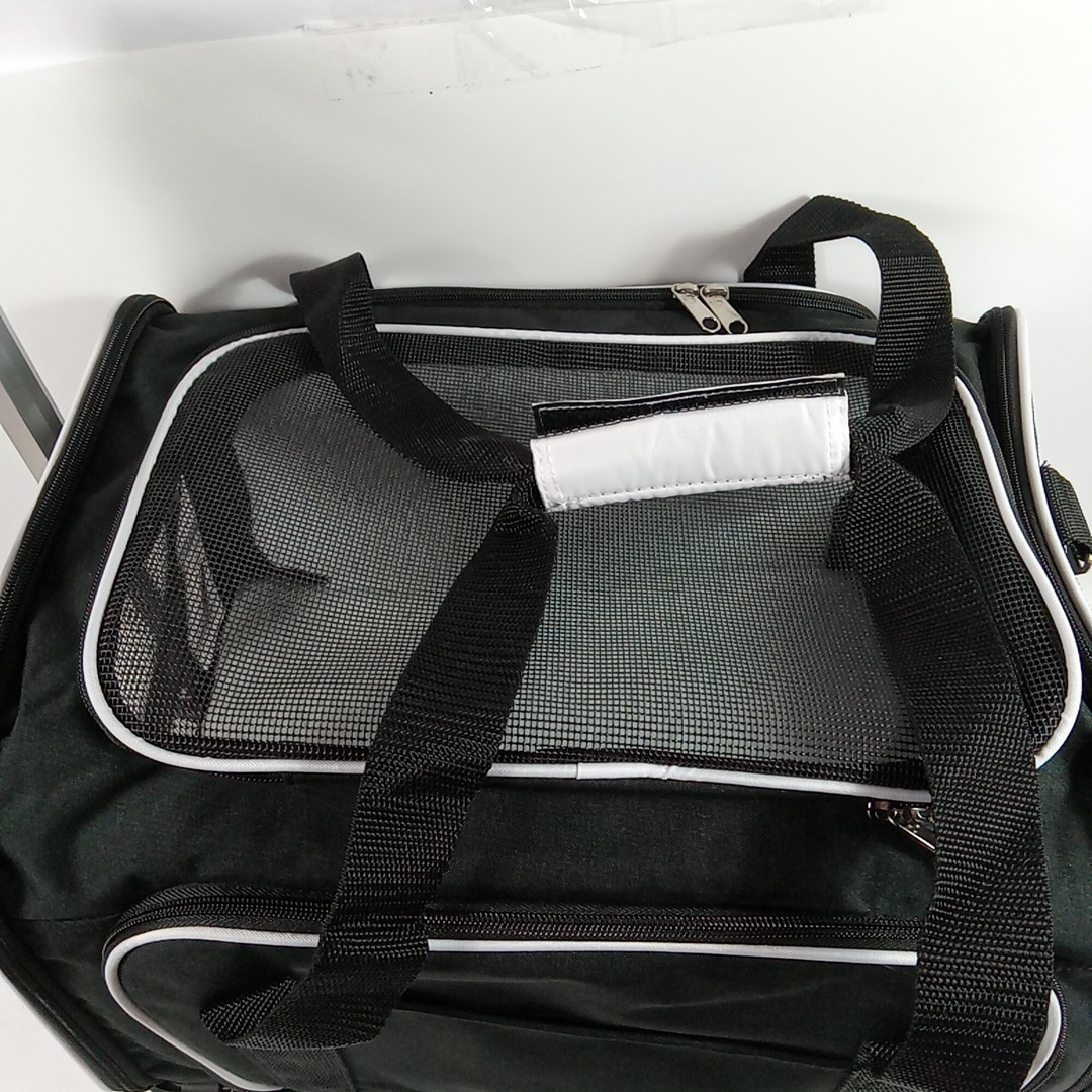 Airline Approved Expandable Premium Pet Carrier on Wheels- Two Sided BLACK...215