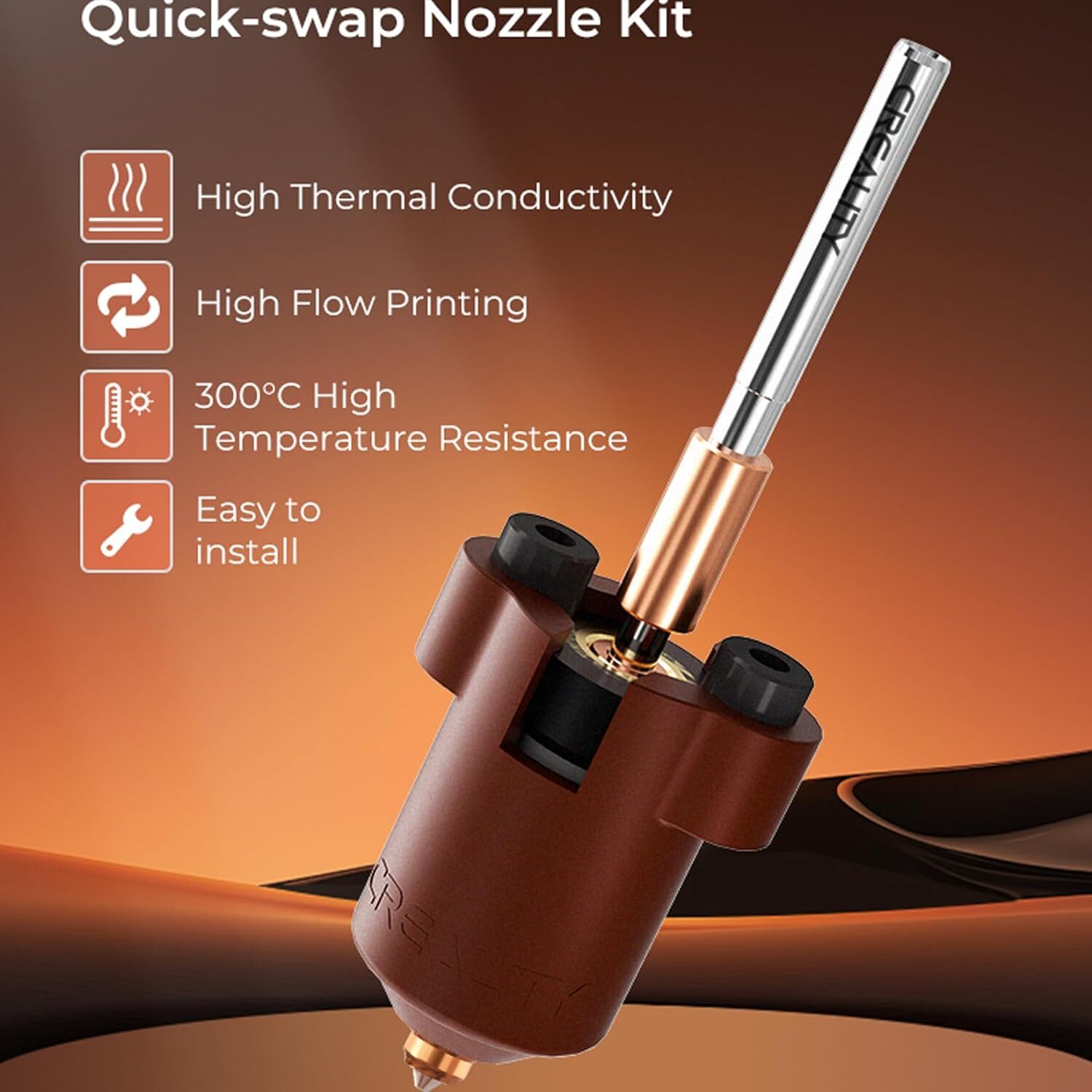 Creality Metal Quick-Swap Nozzle Kit Heat Break Hotend Heating Block Kit for K1C