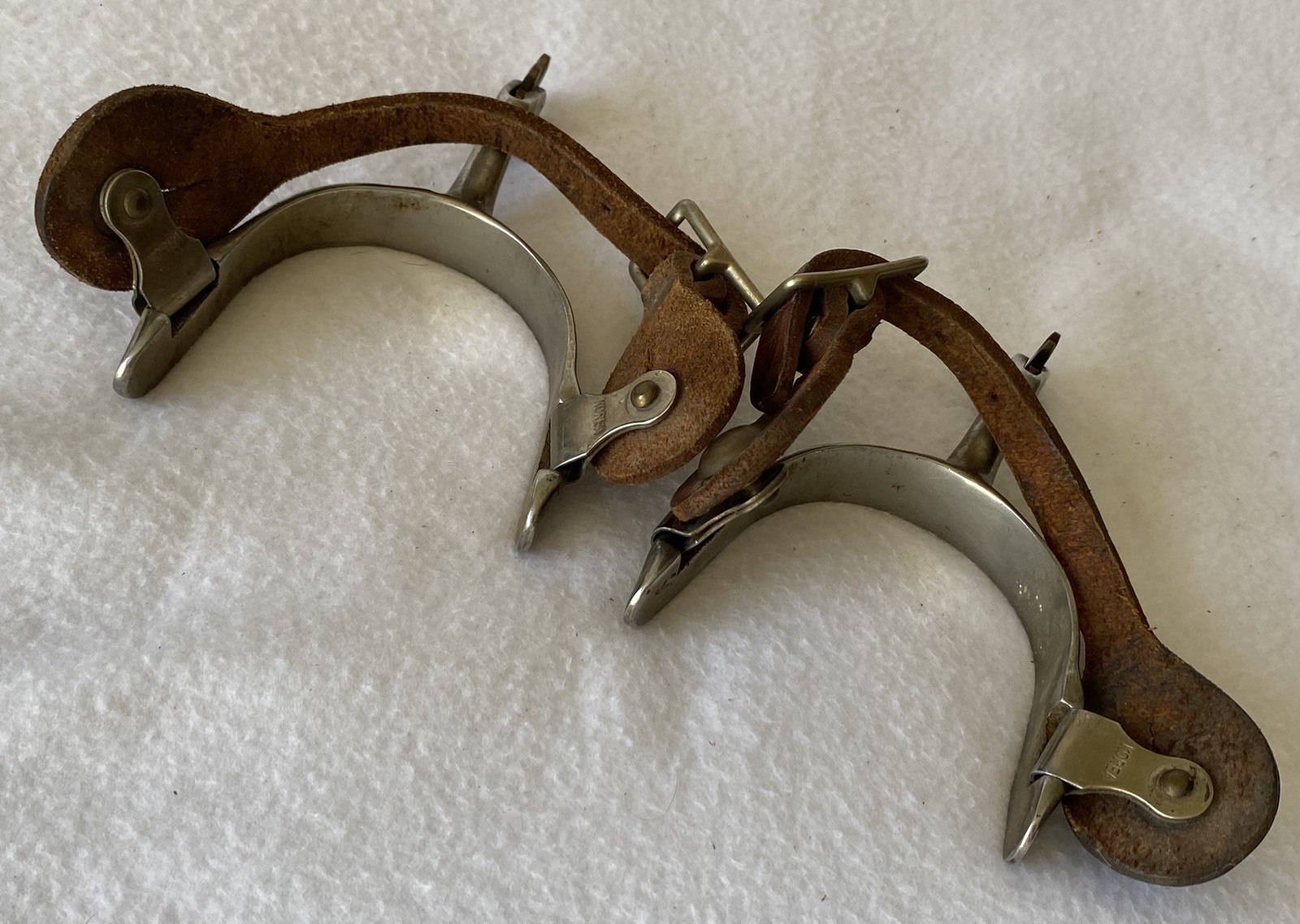 Nice HEAVYDUTY Steel 3/4" BAND Western Horse SPURS & STRAPS~Ranch~Trail~Training