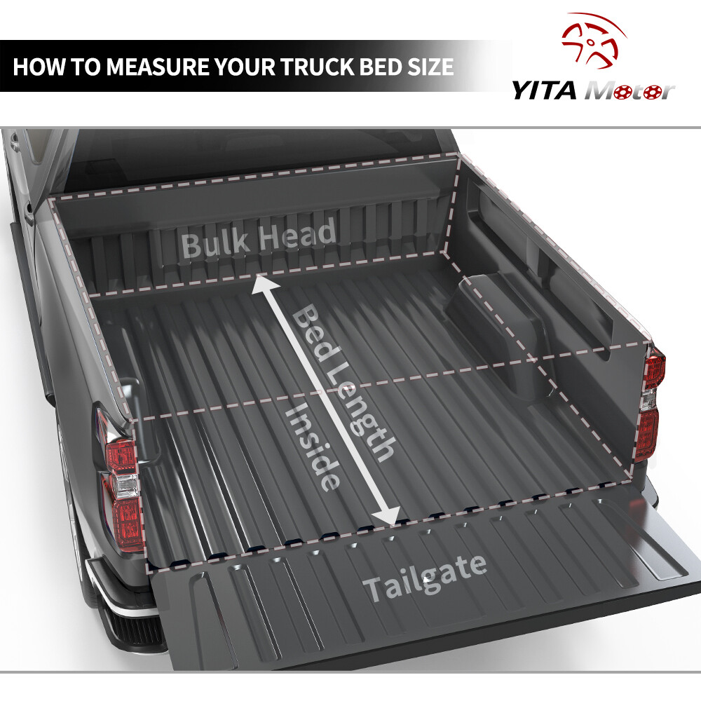 5 ft Bed Tonneau Cover Soft Tri-Fold for 05-24 Nissan Frontier Truck Top w/ Lamp