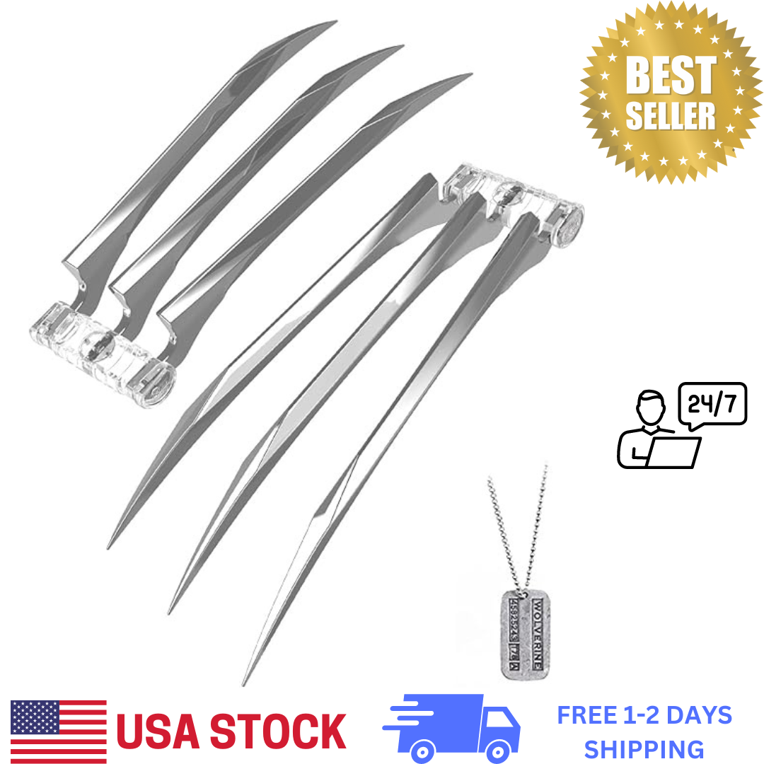 One Pair of Stainless Cosplay Steel Wolverine Claws