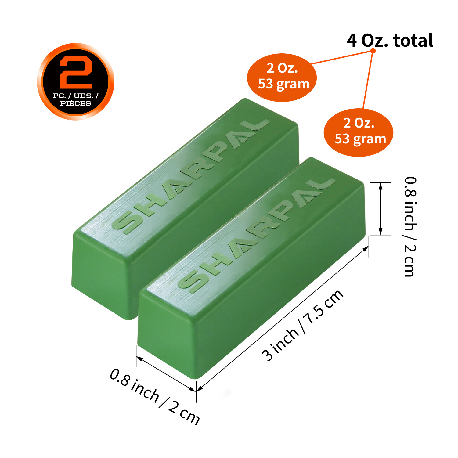 SHARPAL Green Rouge Jewelers Polishing Compound Metal Luster Leather Strop Kit