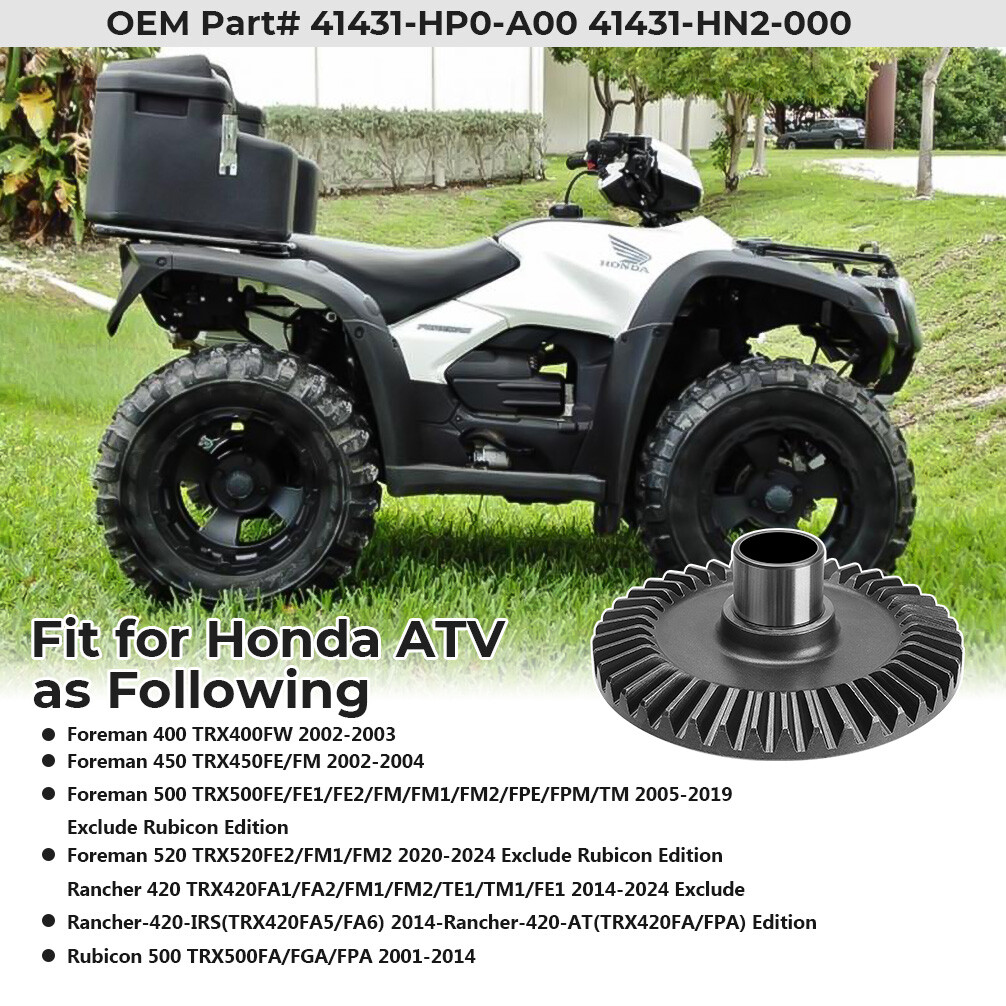 Rear Axle Differential Ring Gear For Honda TRX 400 450 500 Foreman Rubicon