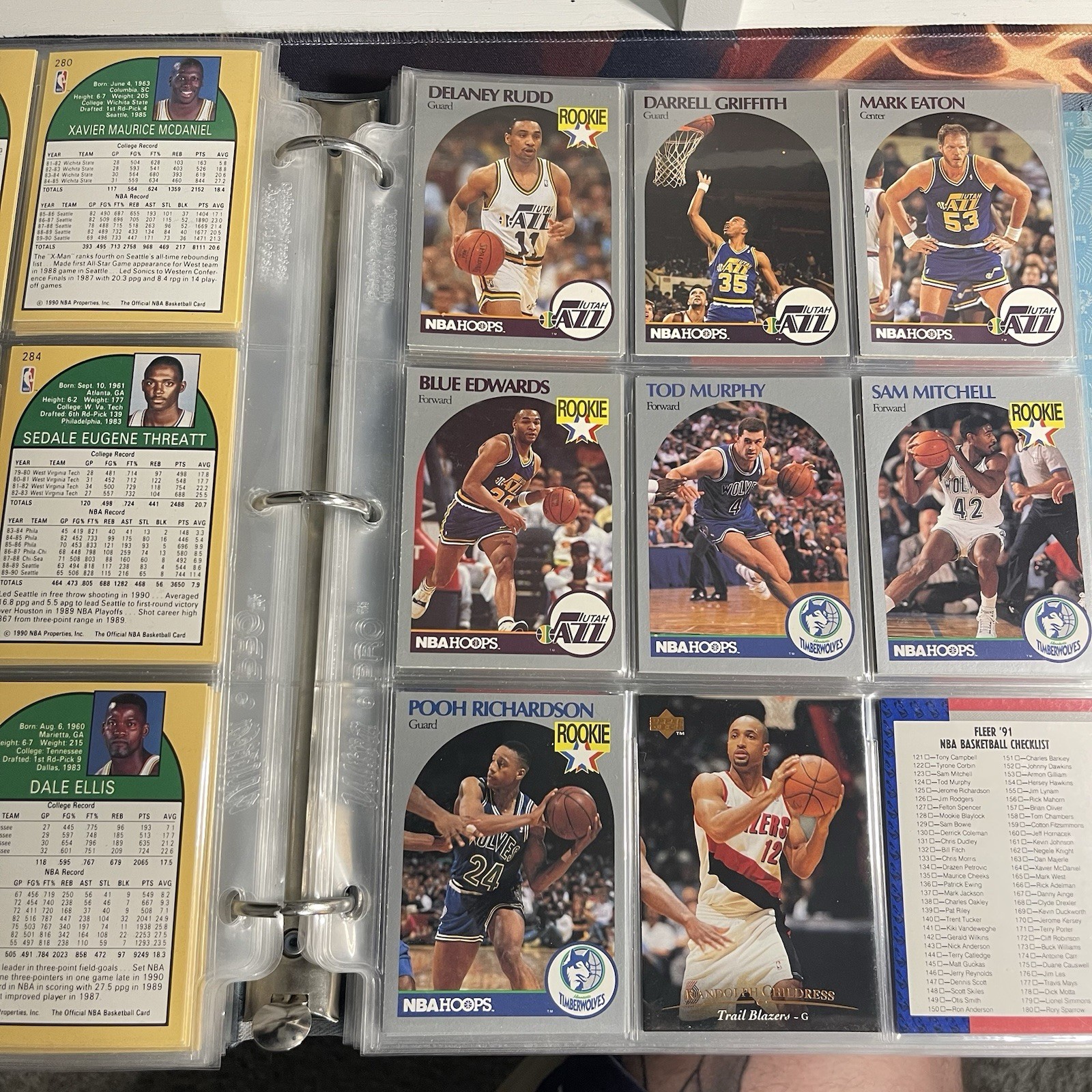 Binder Full of Vintage Basketball Cards