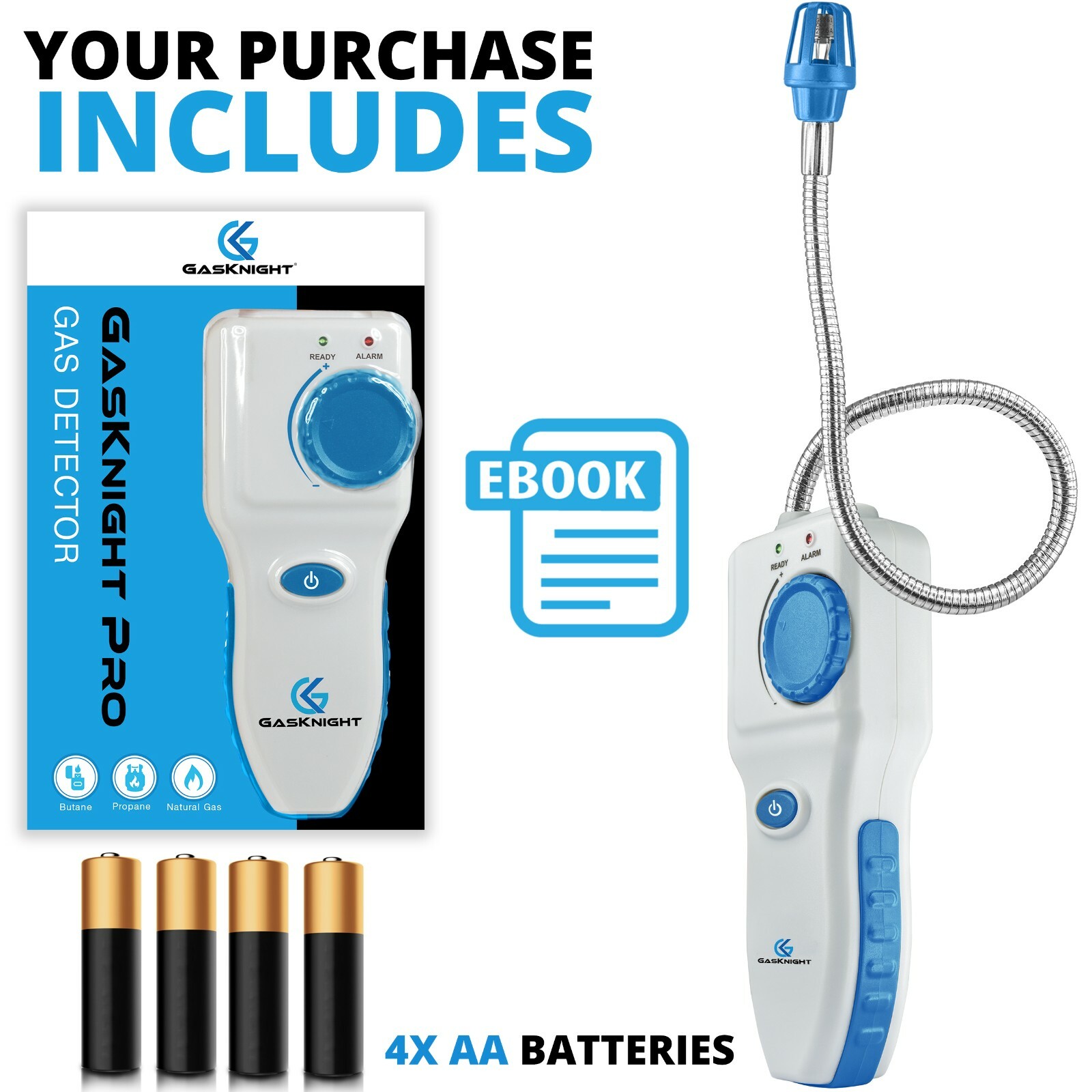 GasKnight Pro Natural Gas Leak Detector Battery Operated Propane Gas Detector