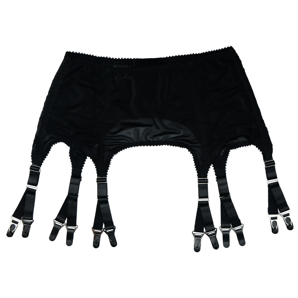 Luxallacki Stretchy Mesh Garter Belt with 6 Adjustable Y-straps and 12 Buckles