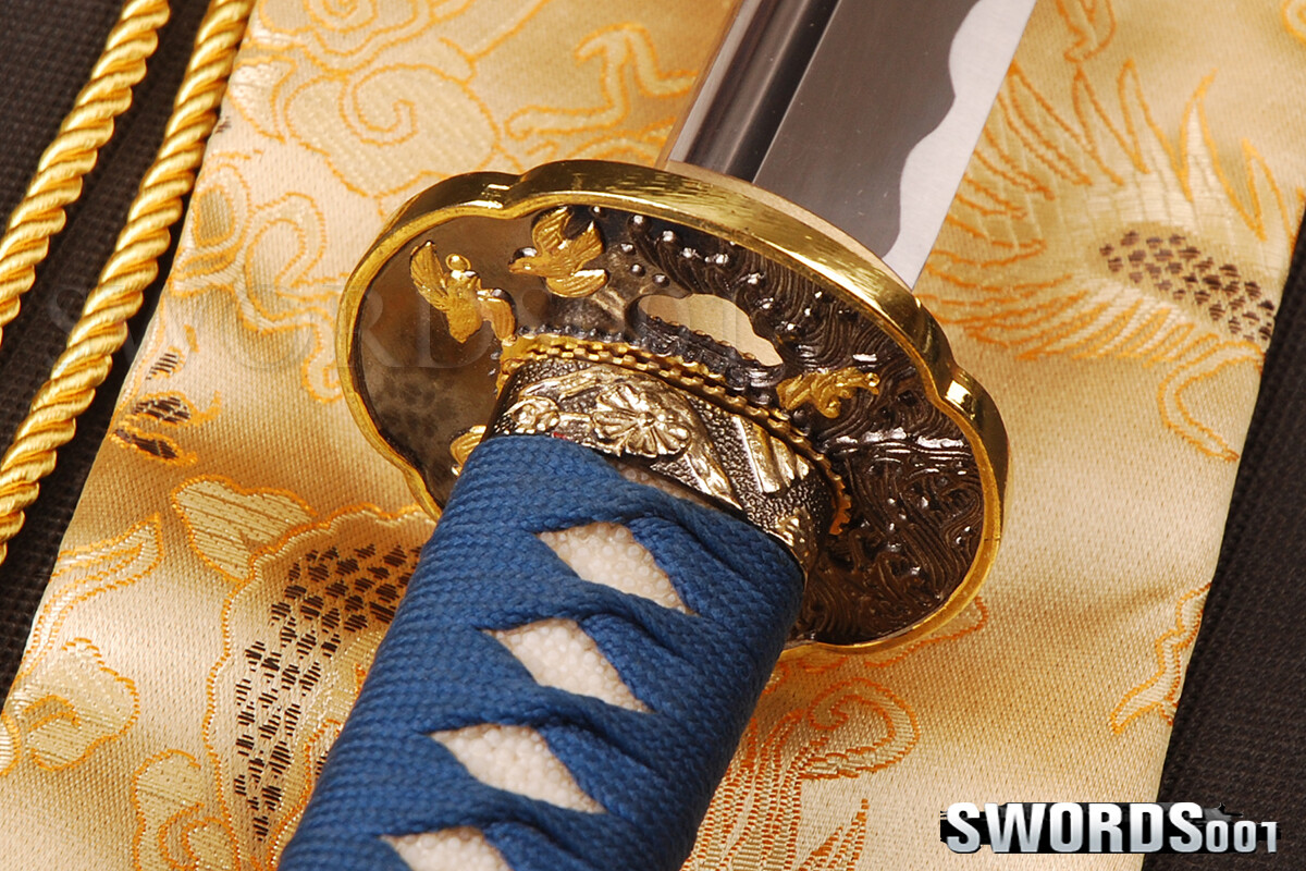 Noble Blue Japanese Wakizashi T10 Carbon Steel Real Sharp Blade Samurai Sword