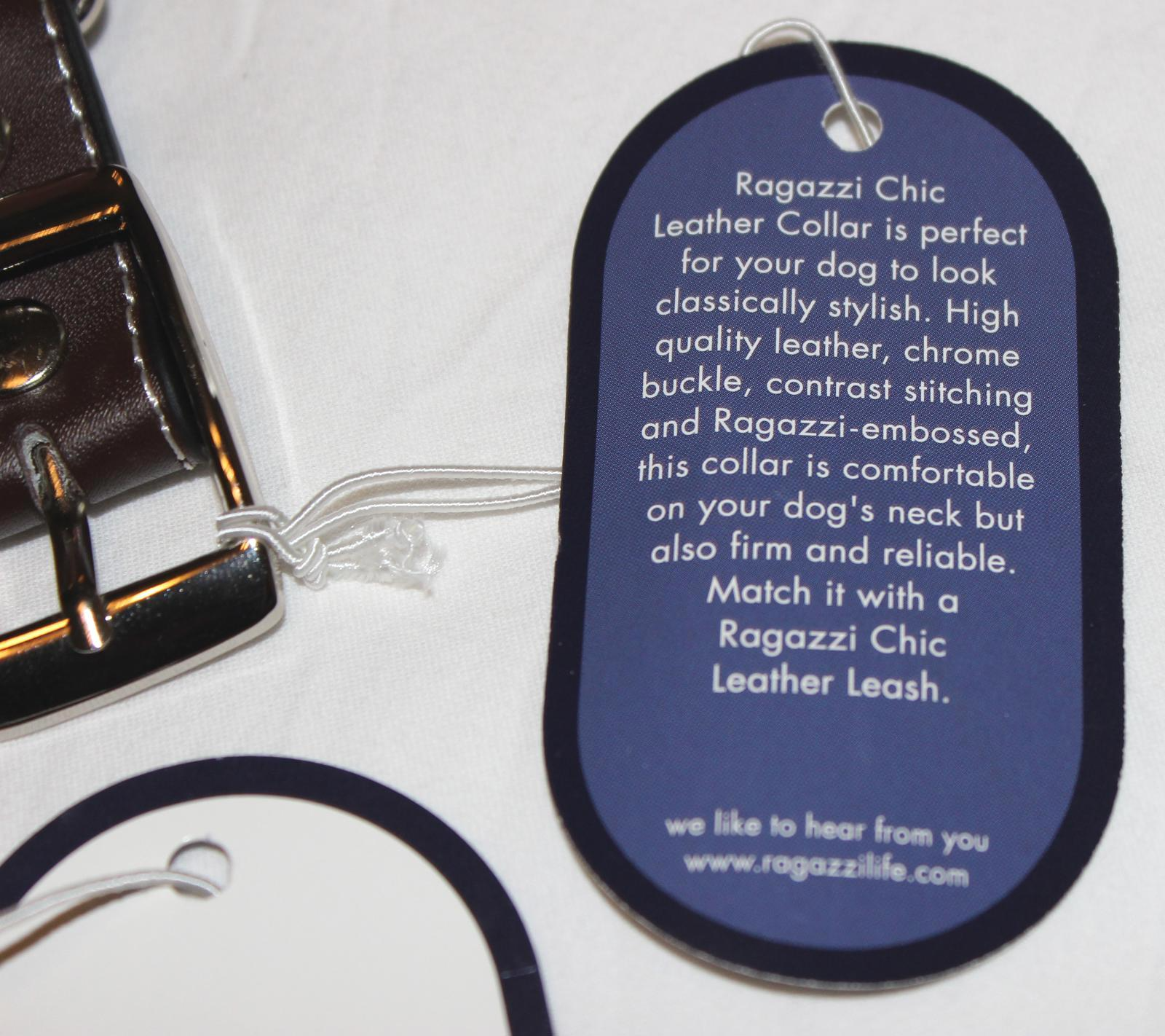 RAGAZZI LIFE CHIC LEATHER LEASH 6ft x 1" BROWN PURPLE + 22" COLLAR GENUIN LEATHR