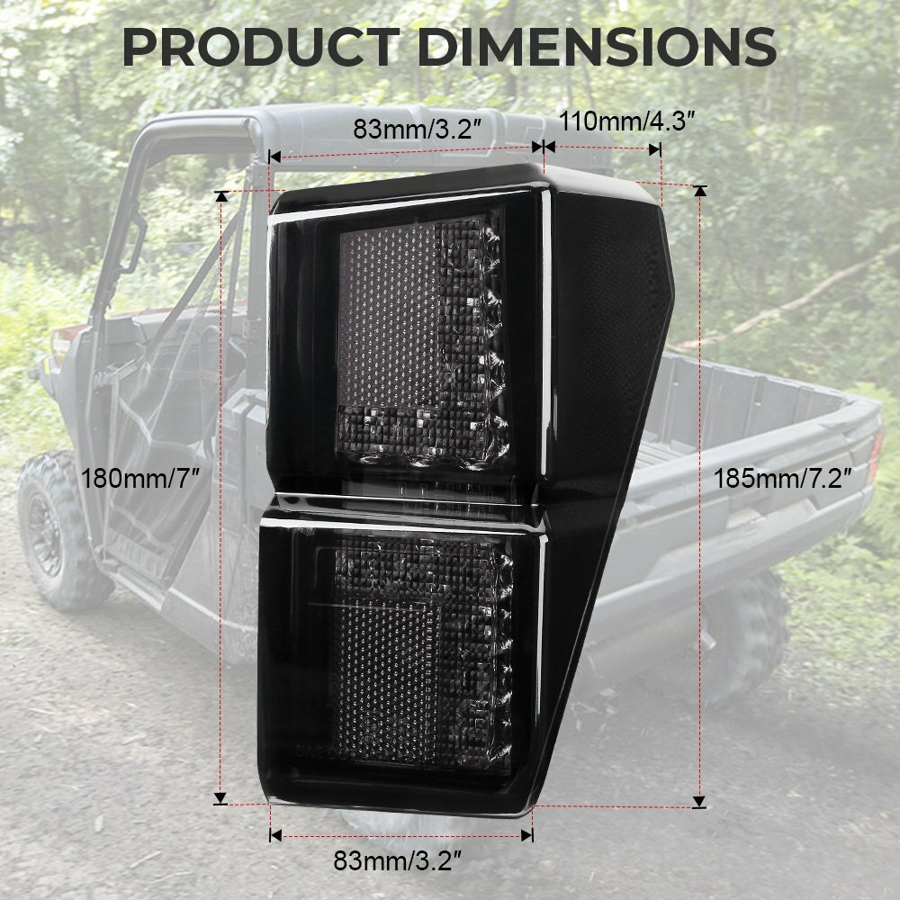 UTV Rear Tail Light Left+Right For 2018-2024 Polaris Ranger XP 1000/Crew 2413766