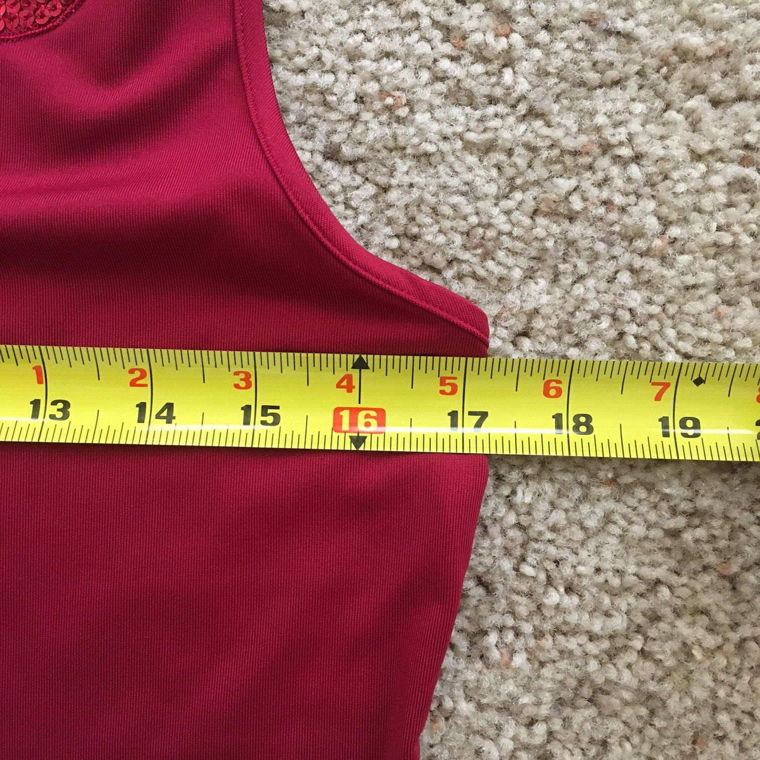 V-Neck Cami Cabernet Sz. M Camisole Burgundy Sequin Daywear Top Poly Spandex