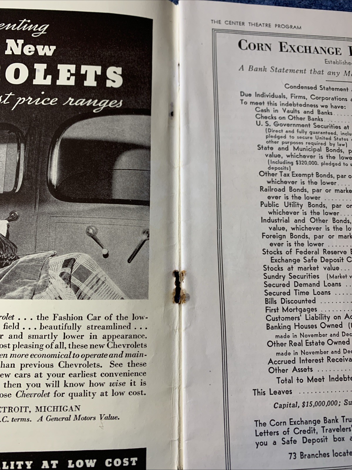 1935 Center Theatre Program Playbill “The Great Waltz” Original Broadway Run