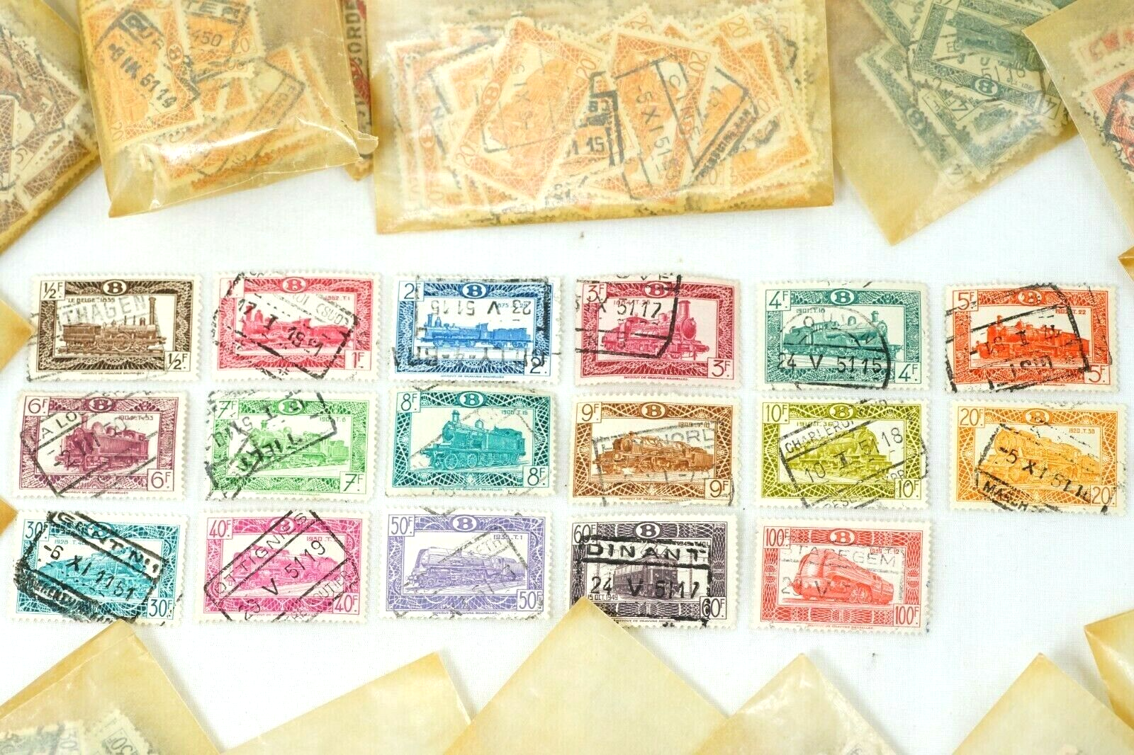 1949 Belgium Locomotive Stamps w/ Commemorative Electric Locomotive Q327